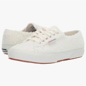 Superga Women's White Shearling Wool Sneakers Size 6 / 36